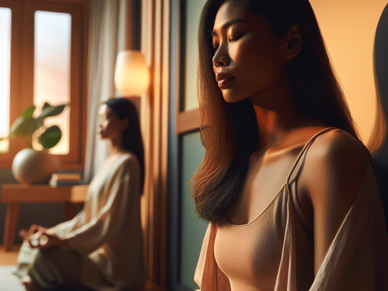 Mulher praticando mindfulness